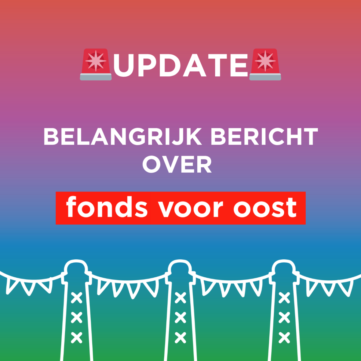 Let op: we verdelen even geen geld in Oost